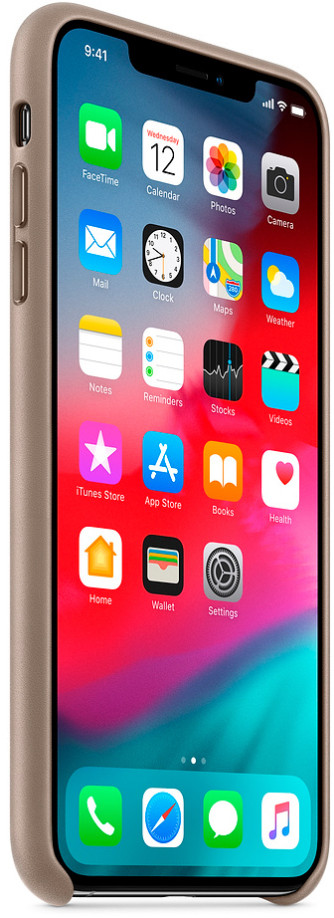 Чехол оригинальный Apple для iPhone Xs Max (кожа, золото) Чехол оригинальный Apple для iPhone Xs Max (кожа, золото)
